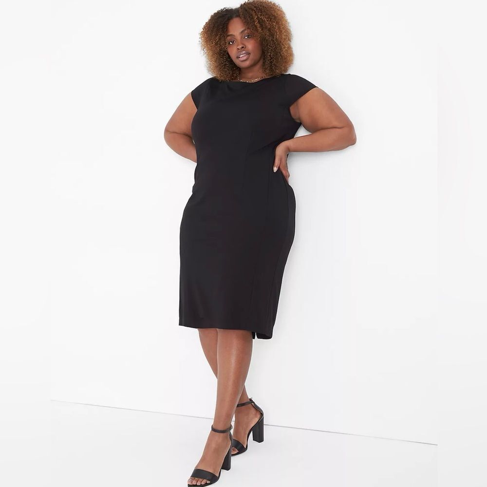 LANE BRYANT Cap Sleeve Boat Neck Sheath Dress Size 14